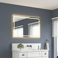 thumbnail image 1 of 48" x 32" LED Bathroom Mirror with Front and Backlight, Wall Mounted Vanity Mirror with Aluminum Frame, Anti-Fog, Memory, 3 Colors, Stepless Dimmable, 1 of 6