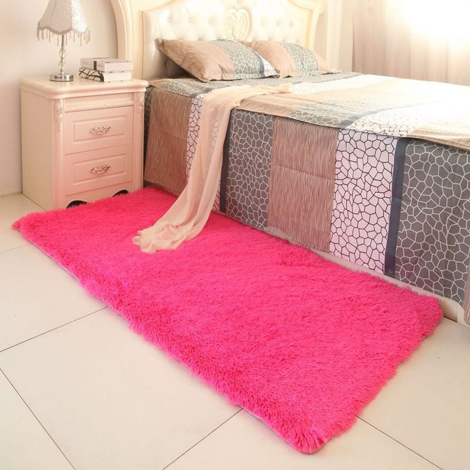 48'' x 32'' Soft Area Rug Fluffy Floor Rugs Anti-Skid Shaggy Carpets ...