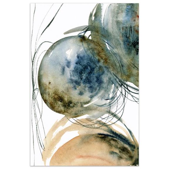 48 x 32 in. Hibernation II Abstract Frameless Tempered Glass Panel Contemporary Wall Art