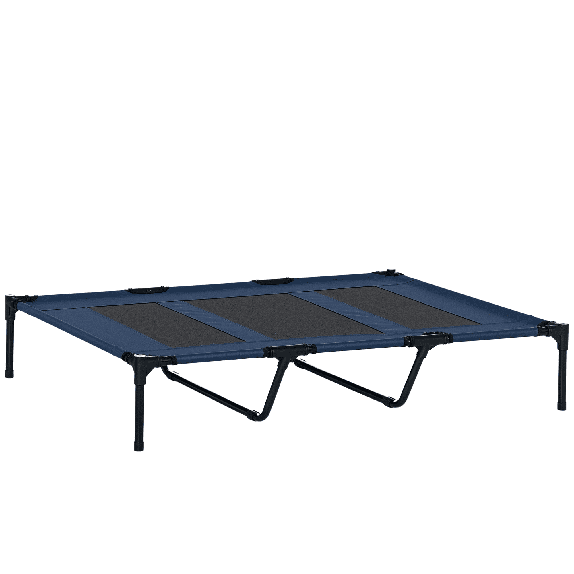 48" x 36" Breathable Elevated Dog Bed Portable Pet Cot, Raised Pet Bed w/ Carry Bag Metal Frame Breathable Mesh Indoor and Outdoor Dark Blue