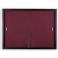 thumbnail image 1 of 48" x 36" Fabric Tack Board with Locking Sliding Glass Door, 4' x 3' Wall-Mounted Enclosed Bulletin Board for Indoor Use - Black Aluminum Frame with Maroon Fabric (FBSD43BKMR), 1 of 7