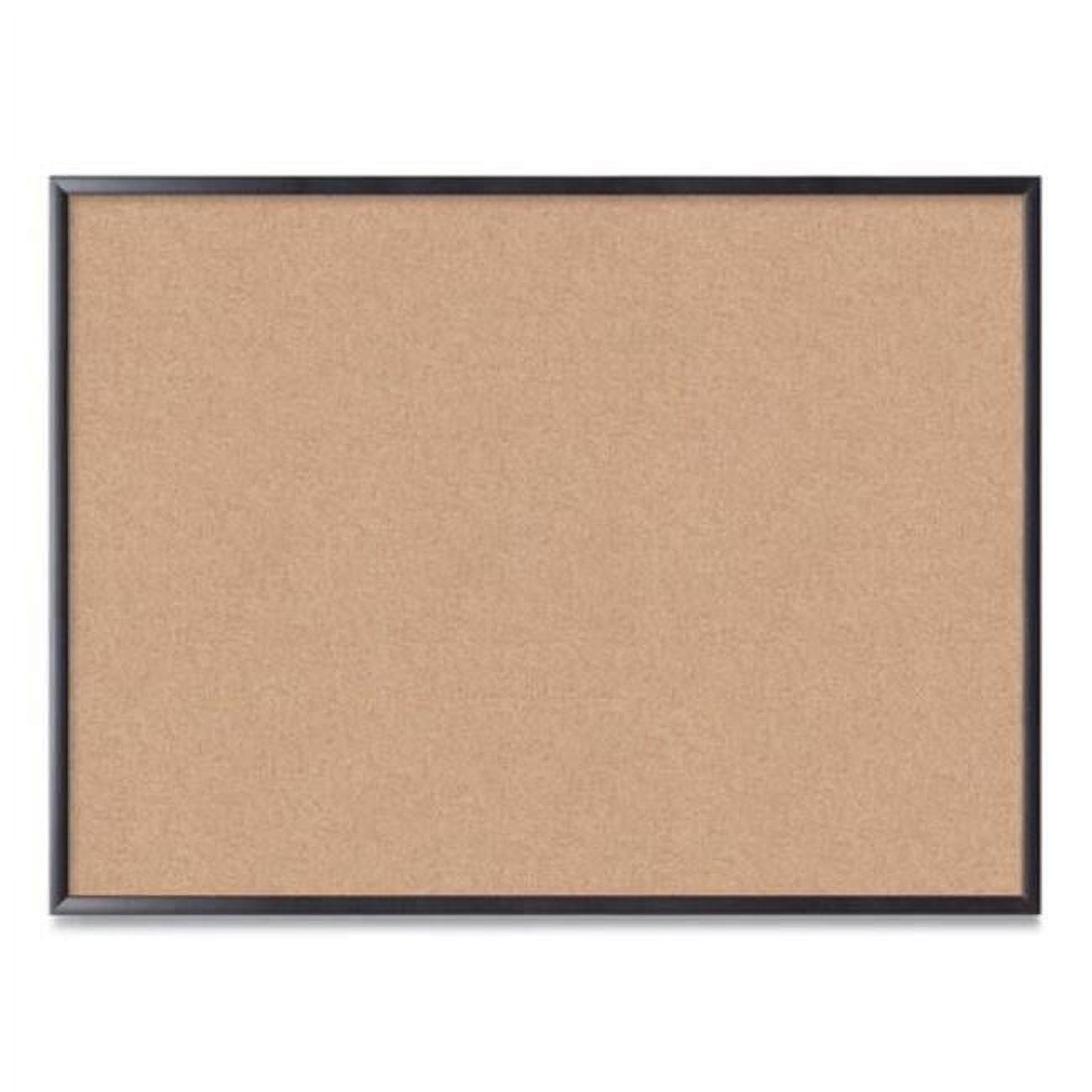48 x 36 in. Cork Bulletin Board, Black Frame Natural Surface