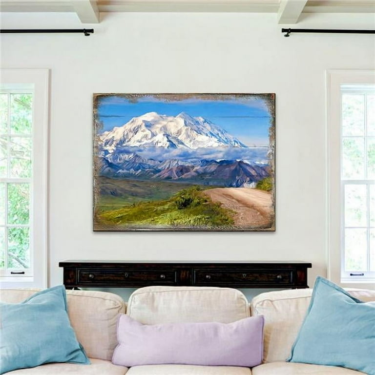 48 x 36 in. Mountain View Wooden Wall Art - Oversize - Walmart.com