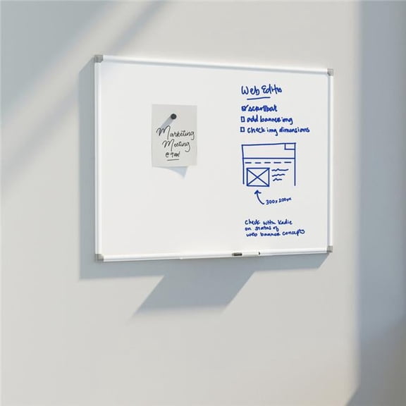 48 x 36 in. White Aluminum Framed Magnetic Porcelain Steel Board