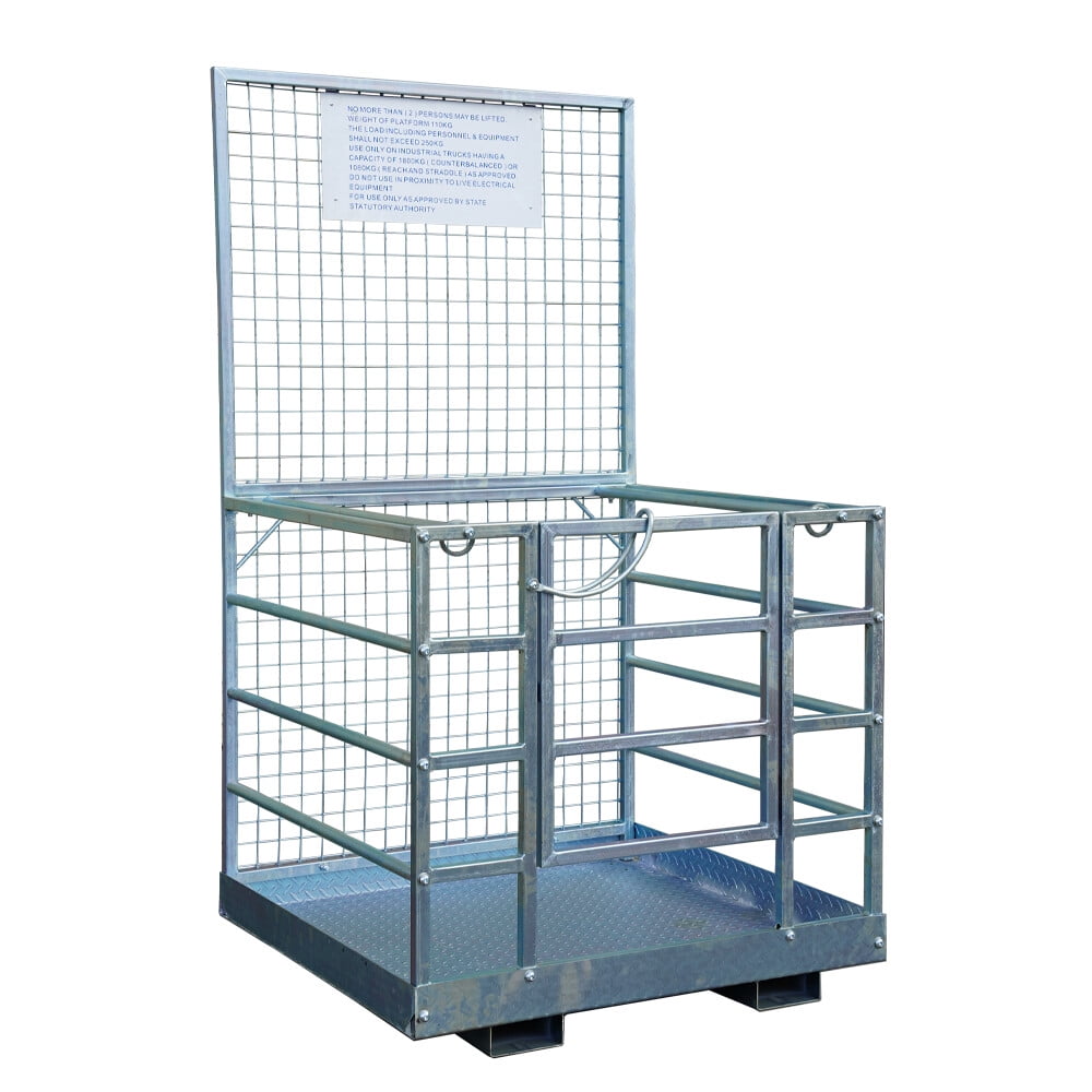 48'' x 45'' 2-Person Forklift Safety Lift Platform Cage Attachment ...