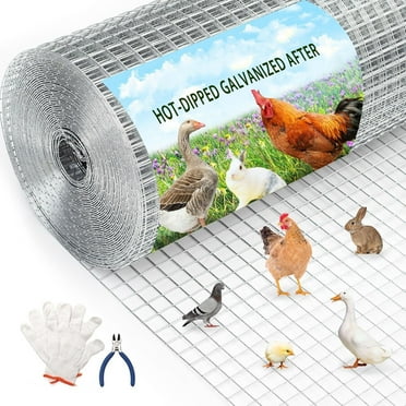 48 in x 50 ft 1/4 inch Hardware Cloth 23 Gauge Wire Fencing Galvanized Welding Garden Fence Roll Square Mesh Chicken Rabbit Snake Cage Heavy Duty Welding Fencing
