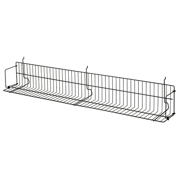 48 x 6 x 6 ½ inch Black CD/DVD/Cassette Shelf - For Slatwall or Pegboard