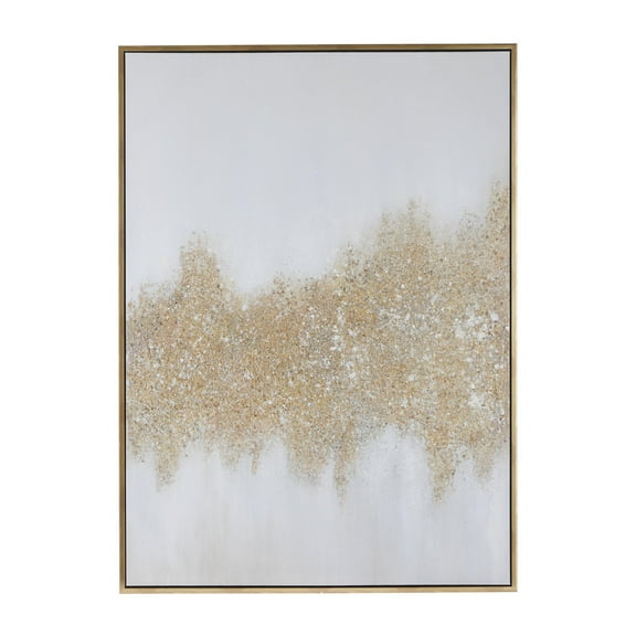 48" x 65" Glitter Flakes Geode Framed Wall Art with Gold Frame, by DecMode