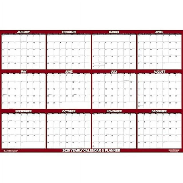48" x 72" SwiftGlimpse 2025 Wall Calendar Erasable HUGE Jumbo Wet & Dry