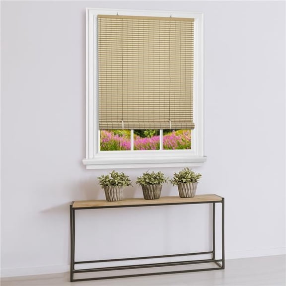 48 x 72 in. Cordless Veranda Vinyl Roll-Up Blind, Desert & Almond