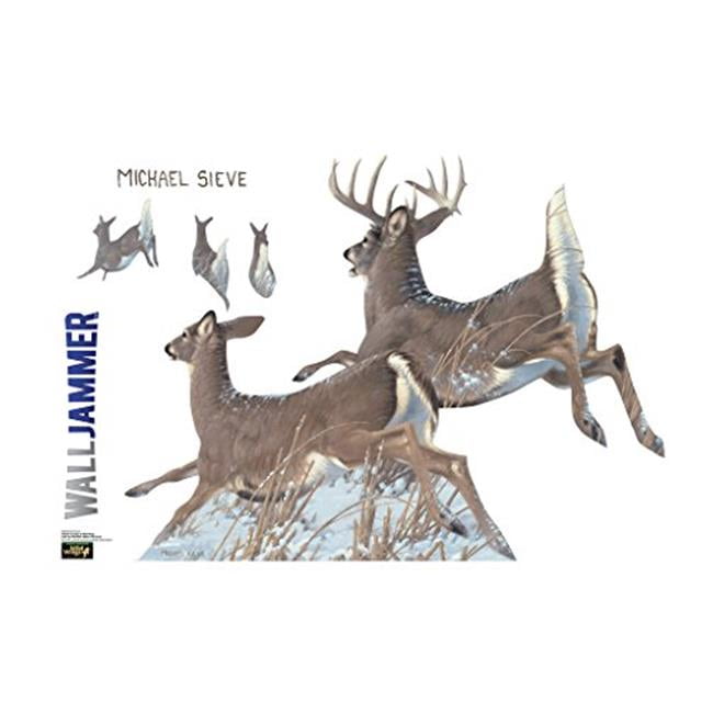 Large Jumping White Tailed Deer Vinyl Wall Decal