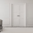 thumbnail image 1 of 48" x 80" 3 Paneled Solid Manufactured Wood 80'' Interior French Doors With Hardware Kit / Frame, 1 of 9