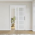 thumbnail image 1 of 48" x 80" [Easy-Slide Bow-Shaped Handle] 5-Panel Frosted Glass Sliding Door Kit - No Painting Required, Pre-assembled closet Use (Hardware Included), 1 of 8