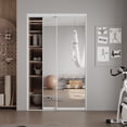 thumbnail image 1 of 48" x 80" H Aluminum Frame 1 Lite Tempered Mirrored Sliding Closet Doors with Installation Hardware Kit, 1 of 8