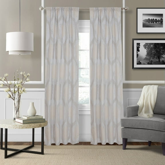 48" x 84" Hexagon Strié Window Curtain Panel Drapes Pair