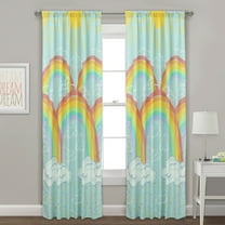 48" x 84" Kidz Mix Rainbow Clouds Window Curtain Panel Drapes Pair for kids’ bedroom