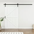 thumbnail image 1 of 48'' x 84'' Modern K Shape Primed Sliding Barn Door with Installation Hardware Kit (Double Door & Soft Close Optional), 1 of 9