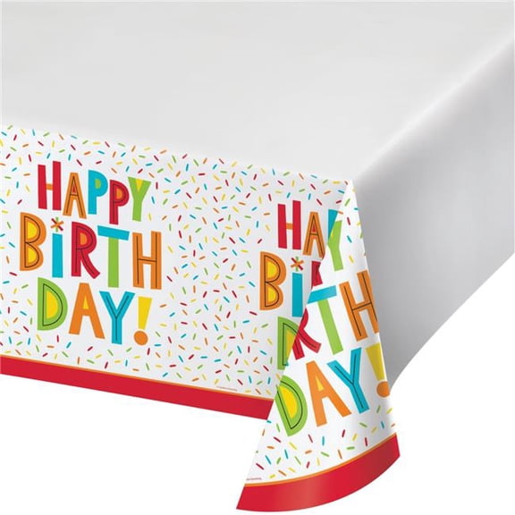 48 x 88 in. Birthday Fun Table Cloth - 12 Count