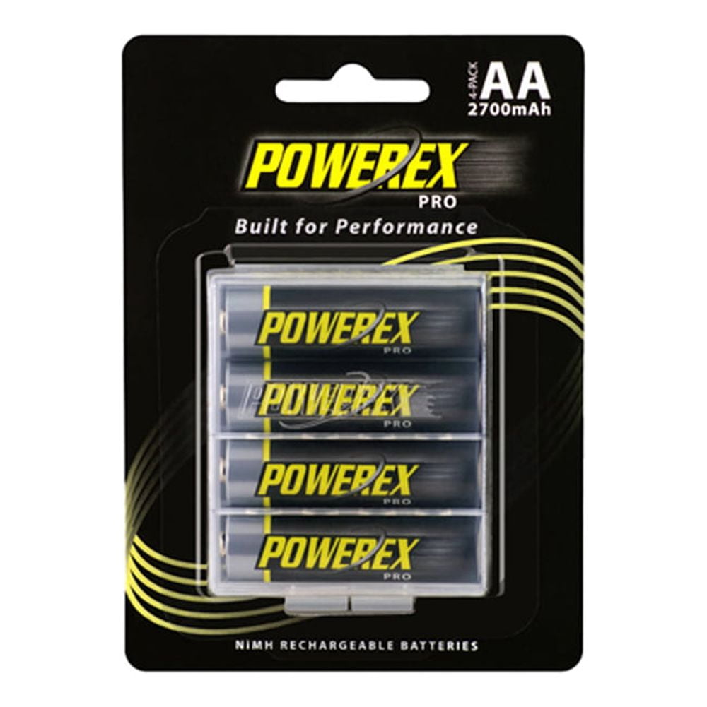 48 x AA NiMH Powerex PRO Rechargeable Batteries (2700 mAh) with battery cases