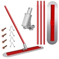 48''x12'' Concrete Bull Float Kit,Round End Stainless Steel Trowel Board Kit Tool With Adjustable Bracket, 59.4'' Handle x4 Bull Float Concrete Tools Red