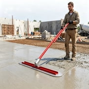 48"x12" Concrete Bull Float Kit, Stainless Steel Fresno Trowel with Round End, 4 x 57" Interlocking Aluminum Alloy Handles & Adjustable Bracket, Concrete Finishing Tool for Concrete & Cement