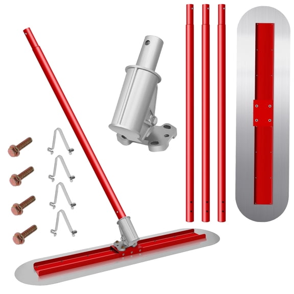 48"x12" Concrete Kit Bull Float, Concrete Bull Float with 4 x 59.4'' Handles, Bull Float Bracket Concrete Tools for Concrete Surface Smoothing
