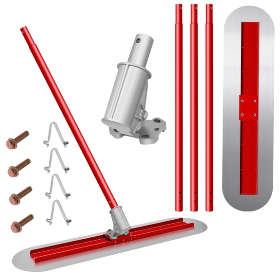 48"x12" Concrete Kit Bull Float, Concrete Bull Float with 4 x 59.4'' Handles, Bull Float Bracket Concrete Tools for Concrete Surface Smoothing