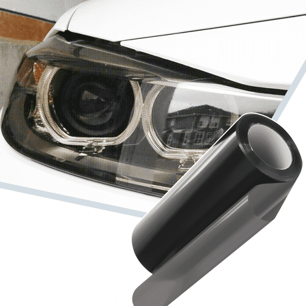 48"x12" Light Black Headlight Taillamp Transparent Side Marker Lights Vinyl Protection Wrap Film