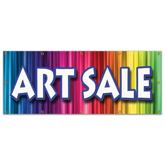 48"x120" ART SALE BANNER SIGN artist paint brush supply canvas artwork signs