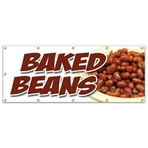 48"x120" BAKED BEANS BANNER SIGN slo slow cooked hot dogs brown sugar bacon