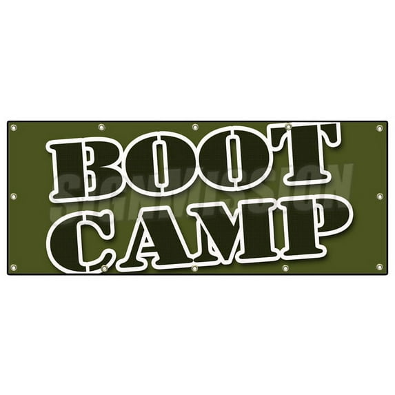 48"x120" BOOT CAMP BANNER SIGN fitness run trainer weights gym sports extreme