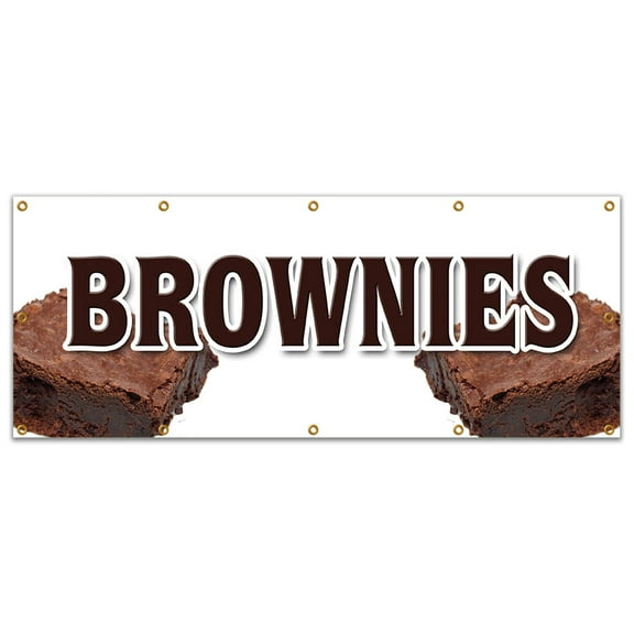 48"x120" BROWNIES BANNER SIGN bakery chewy warm homemade best chocolate blondies
