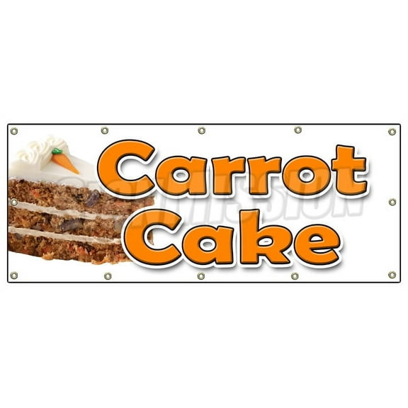 48"x120" CARROT CAKE BANNER SIGN carrots sweet cake cream cheese raisins icing