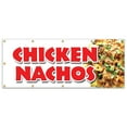 thumbnail image 1 of 48"x120" CHICKEN NACHOS BANNER SIGN snack melted mexican chili taco tex mex food, 1 of 5