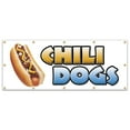 thumbnail image 1 of 48"x120" CHILI DOGS BANNER SIGN hot dog cart stand signs franks dogs wiener, 1 of 5