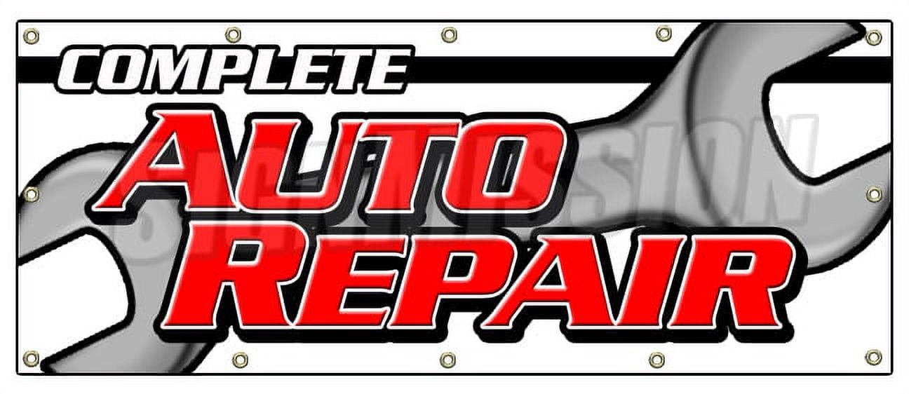 48"x120" COMPLETE AUTO REPAIR BANNER SIGN car mechanic transmission ...