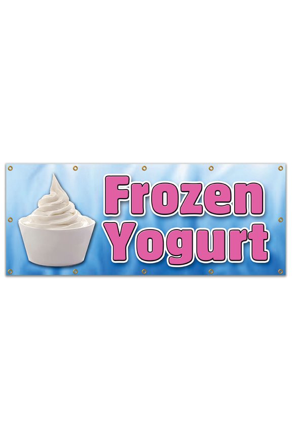 48"x120" FROZEN YOGURT BANNER SIGN yoghurt self soft serve homemade toppings