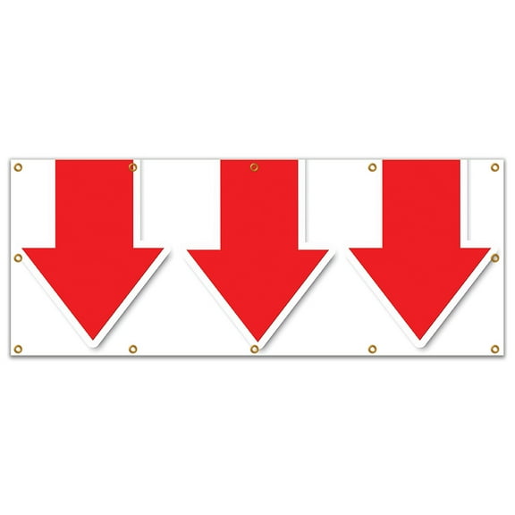 48"x120" GIANT DOWN ARROW BANNER SIGN turn here sale follow directions arrived