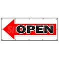 thumbnail image 1 of 48"x120" GIANT LEFT OPEN ARROW BANNER SIGN turn here sale follow directions, 1 of 5
