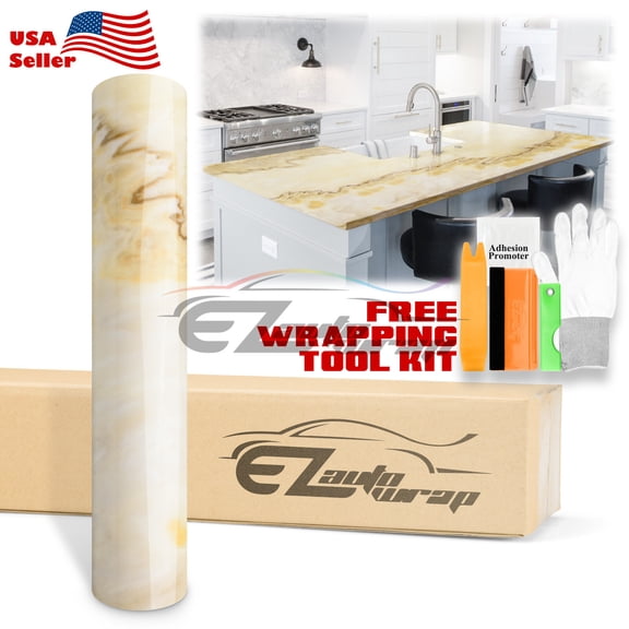 48"x120" Gloss Marble Granite Look Vinyl Wrap Contact Paper Home Kitchen D28