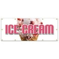 thumbnail image 1 of 48"x120" ICE CREAM BANNER SIGN cart shop cone signs sundae homemade, 1 of 5