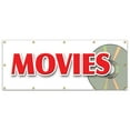 thumbnail image 1 of 48"x120" MOVIES BANNER SIGN theatre motion picture cinema watch popcorn flick, 1 of 5