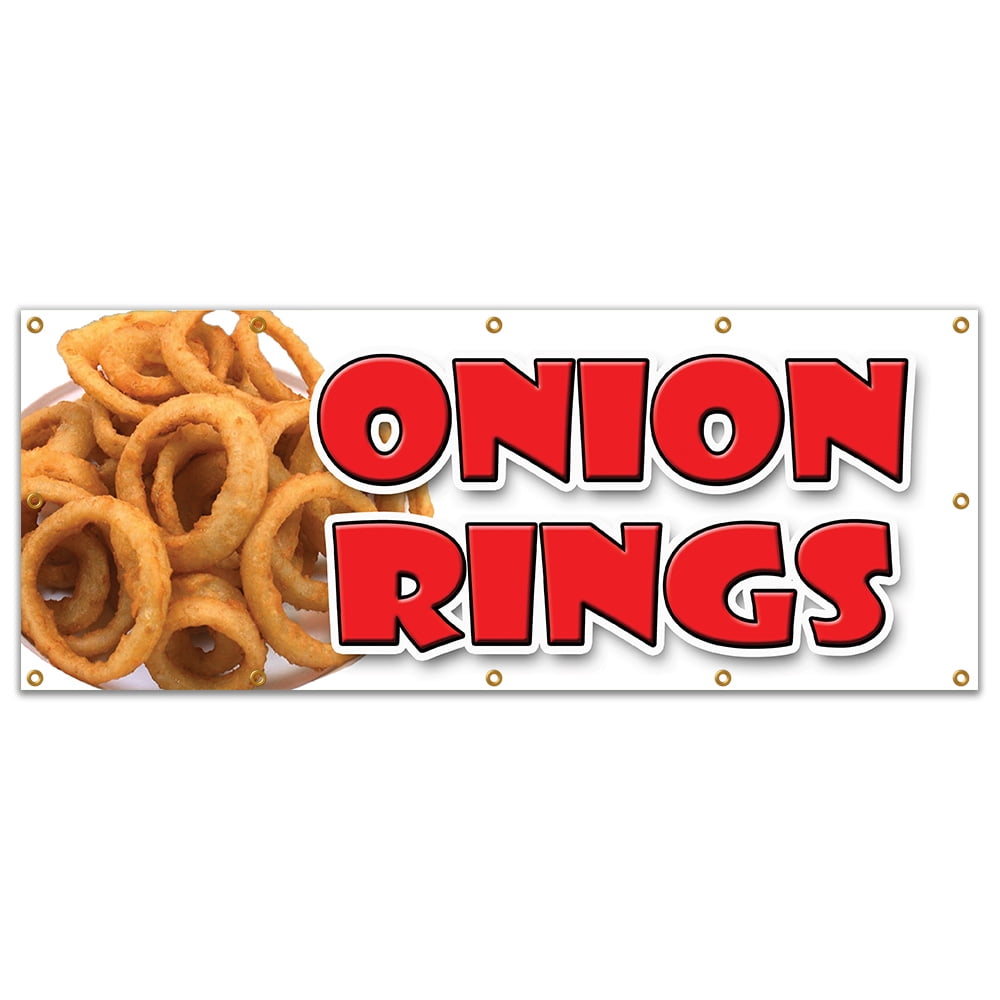 48"x120" ONION RINGS BANNER SIGN deep fried vidalia crispy ring french fries