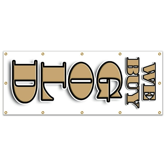 48"x120" WE BUY GOLD Vertical BANNER SIGN cash coins signs silver pawn