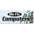 thumbnail image 1 of 48"x120" WE FIX COMPUTERS BANNER SIGN computer repair signs tech virus PC, 1 of 5