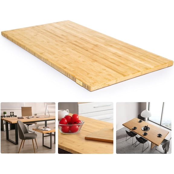 48"x25" Butcher Block Countertop, 4ft DIY Bamboo Countertop, 1.2'' Thick Wood Table Top, Used as Cutting Board, Office Desk Top, Living and Dining Room Table, Washer Dryer Countertop, Kitchen Island