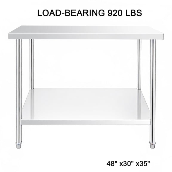 48" x30" x35" Stainless Steel Worktables Workbenches, Commercial Table Welding Table for Prep Heights Adjusted At Will for Kitchen, Restaurant, Home, Hotel
