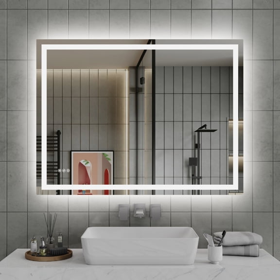 48"x36" LED Bathroom Mirror - Front/Back Lit Vanity Mirror with 3 Color Temp, Anti-Fog & Dimmable Memory Function for Modern Bathrooms