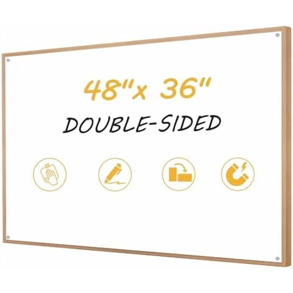 48x36 Large Dry Erase Board for Wall 4' x 3' Double Sided Magnetic White Board Without Frame for Office, Class, Home$$Office