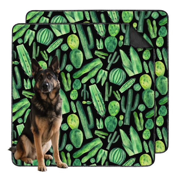 48"x48" Non-Slip Washable Dog Pads, Reusable Potty Training Mats for Indoor Use with Stylish Plant Pattern Graphics